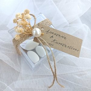 Μπομπονιέρα Γάμου Κουτί Πλεξιγκλάς Λουλούδια